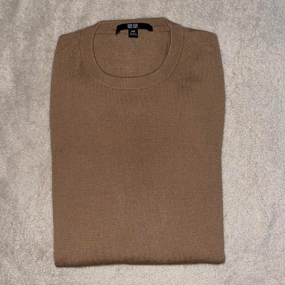 Uniqlo Merino Wool Crewneck Sweater Tan/Camel - Picture 1 of 7